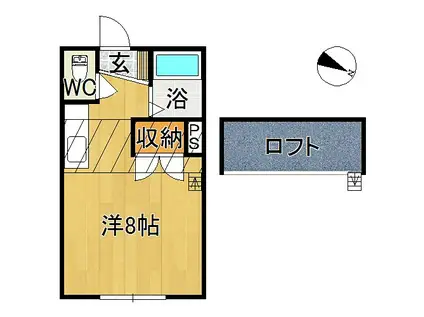 エスポアール(ワンルーム/1階)の間取り写真