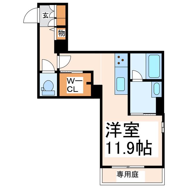 SHAMAISON新町T.H(ワンルーム/1階)の間取り写真