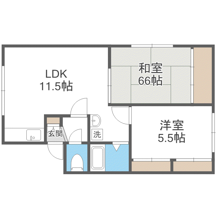 スカイテラスみか(2LDK/2階)の間取り写真
