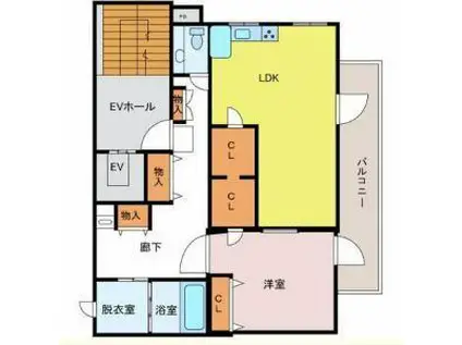 LOWEビル(1LDK/4階)の間取り写真