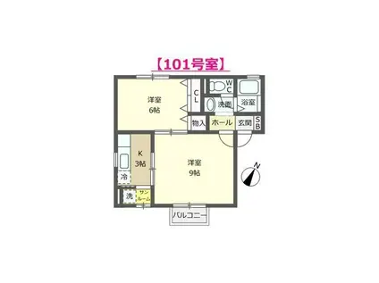 モダンアートA(2K/1階)の間取り写真