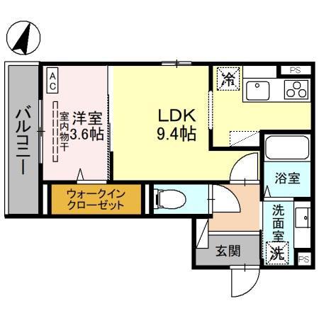 D-ROOM本馬越 102(1LDK/1階)の間取り写真