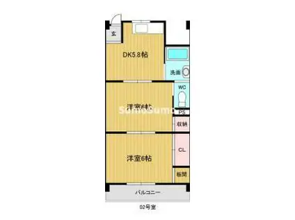 リアライズ猪名寺A棟(2DK/4階)の間取り写真