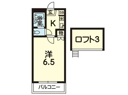 グランシエロ本荘(1K/2階)の間取り写真