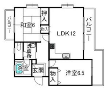 ラスディ守山(2LDK/1階)の間取り写真