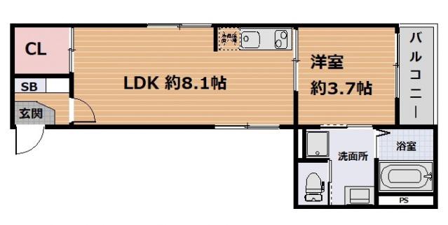 AZUL PREMIOII(1LDK/2階)の間取り写真