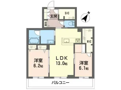 ル・ヴァンベェール(2LDK/3階)の間取り写真