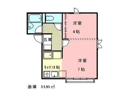 プチ・ルナール(ワンルーム/1階)の間取り写真