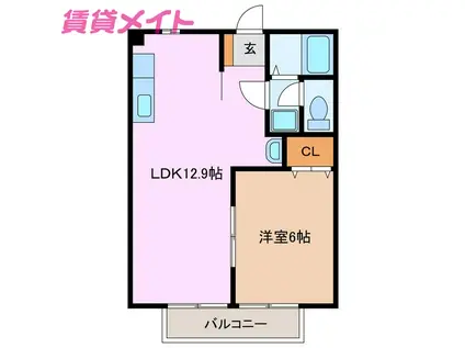 ファミール小杉II(1LDK/2階)の間取り写真