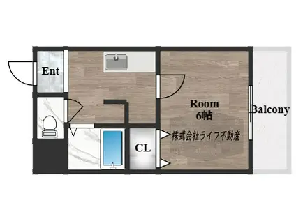 ハイツシャイニングN(1K/2階)の間取り写真