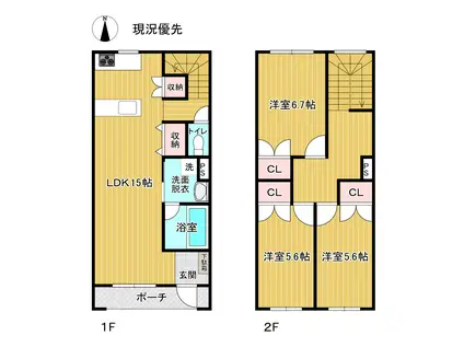 ストーンヒルズ南栄町(3LDK/1階)の間取り写真