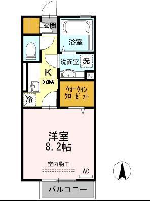アザックみゆき(1K/2階)の間取り写真