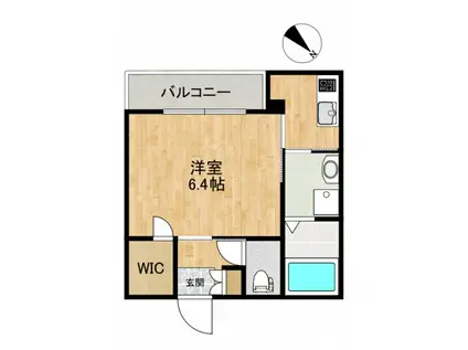 アポロイースト(1K/2階)の間取り写真