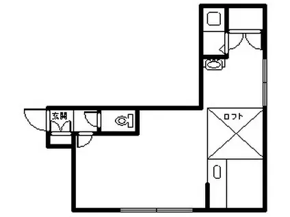 アランフェス(1DK/2階)の間取り写真