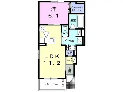 JR東北本線 鹿島台駅 徒歩24分 2階建 築10年(1LDK/1階)の間取り写真