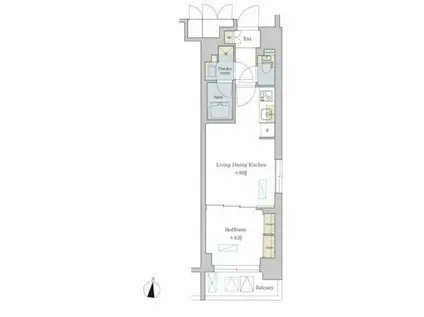 ブリリアイスト渋谷本町(1LDK/7階)の間取り写真