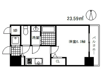 エスレジデンス神戸元町(1K/11階)の間取り写真