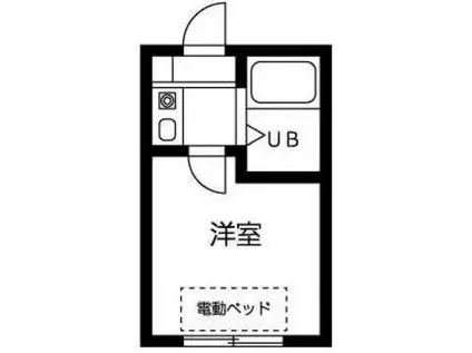 第16紀州ハイツ(1K/1階)の間取り写真