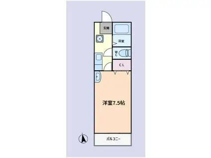 クイーンシップ・ヒロ(1K/1階)の間取り写真