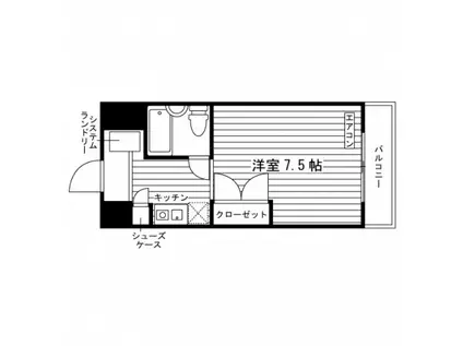 学生会館 HS PLAZA(ワンルーム/4階)の間取り写真