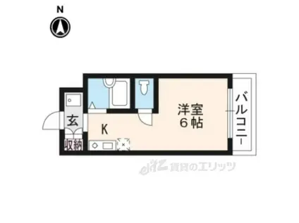 シェラールⅠ(1K/4階)の間取り写真