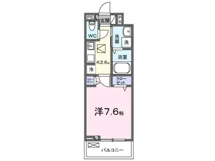 ヒカルサ堺市文珠橋I(1K/2階)の間取り写真