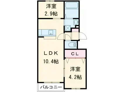 LIFEFIELDみやま(1SLDK/1階)の間取り写真