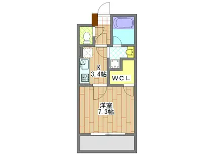 シャトー・ボニュール(1K/4階)の間取り写真