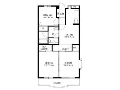 ひかりハイツ(3DK/2階)の間取り写真