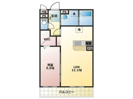 YOU ME LIFE II(1LDK/2階)の間取り写真