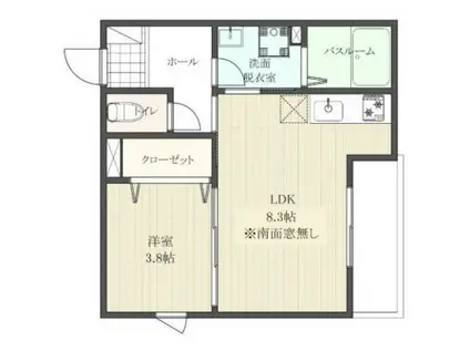 アステラス北仙台 弐番館(1LDK/3階)の間取り写真