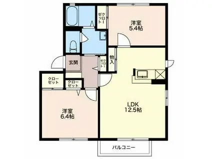 アベニュー(2LDK/2階)の間取り写真