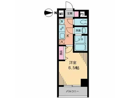 パロス・コート(1K/3階)の間取り写真