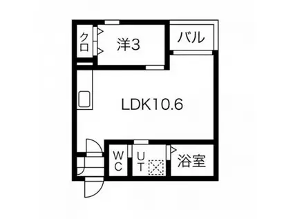 WARREN SHIMOKOMENOII(1LDK/3階)の間取り写真
