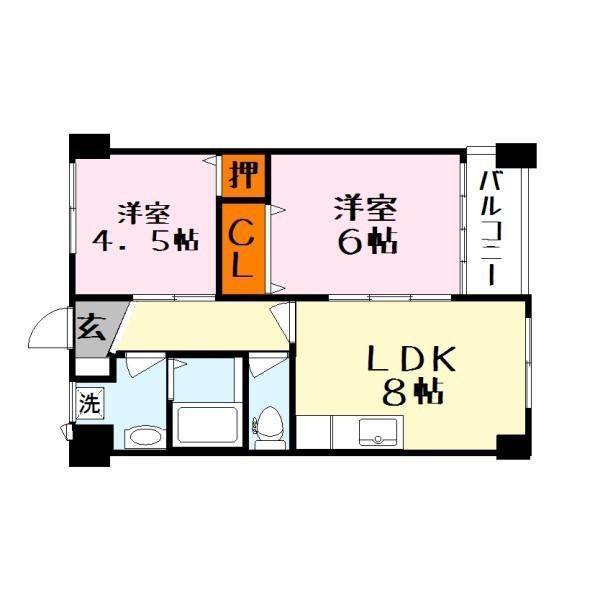 コンフォーレT2(2LDK/3階)の間取り写真