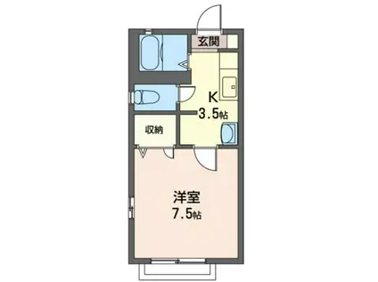 メゾンドタマ(1K/1階)の間取り写真