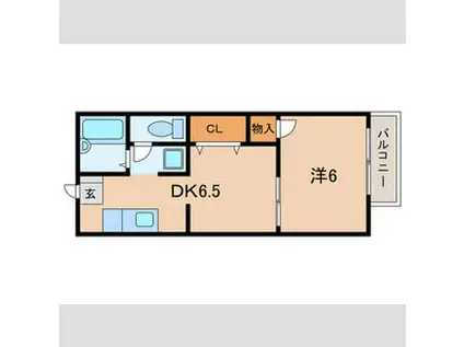 ハイツアビエスフィルマ(1DK/2階)の間取り写真