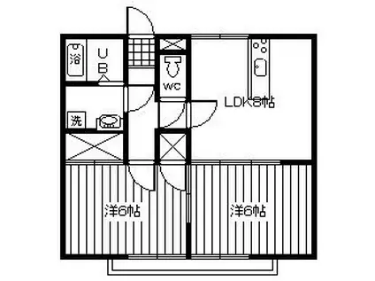 メゾン秩父 A棟(2LDK/2階)の間取り写真