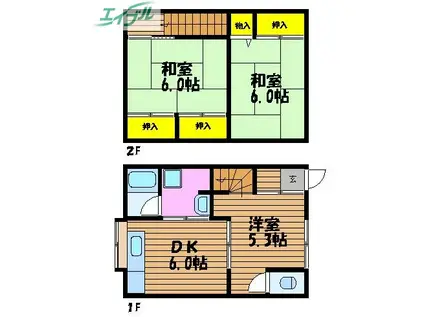 コーポ槇尾(3DK/1階)の間取り写真
