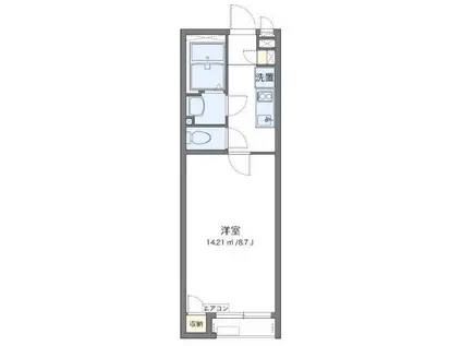 クレイノカーサカリーナ(1K/2階)の間取り写真