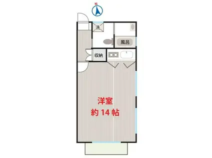 多摩ハイム(1K/2階)の間取り写真