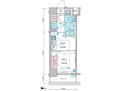 GENOVIA木場II(1DK/7階)の間取り写真