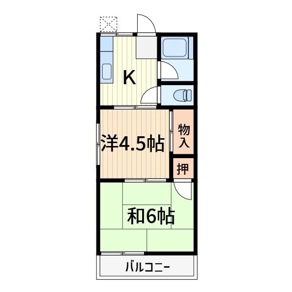 カトレア荘(2K/2階)の間取り写真