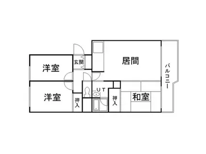澄川パークマンションB棟(3LDK/3階)の間取り写真