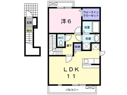 サニーヴィラ(1LDK/2階)の間取り写真