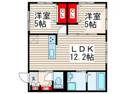 LA MAISON FUKU(2LDK/2階)の間取り写真