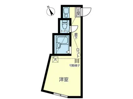 ユナイト川崎リヴォルノの杜(ワンルーム/2階)の間取り写真