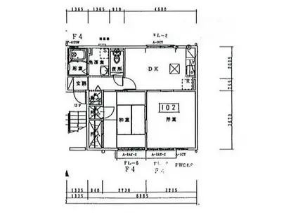 ツミリア西陵(2DK/1階)の間取り写真