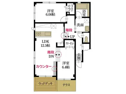 ピース・ソレイユ(2LDK/1階)の間取り写真