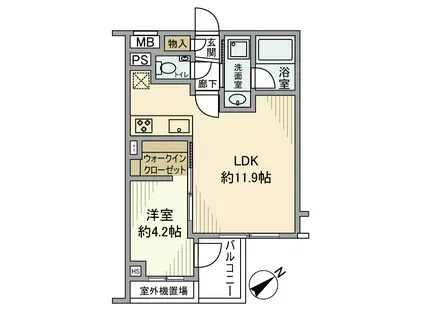 オープンレジデンシア西荻窪(1LDK/2階)の間取り写真